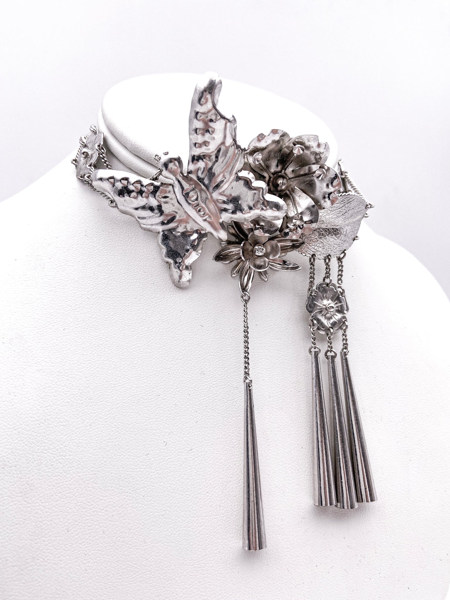 Christian Dior by John Galliano Butterfly Flower Choker Necklace