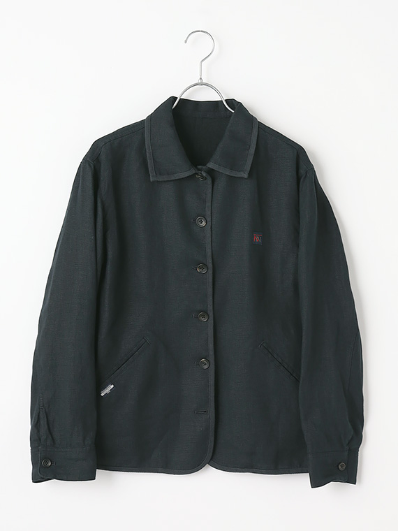 SALE】リネン高密度マット弱シルCC加工 ステンカラーブルゾン【60th