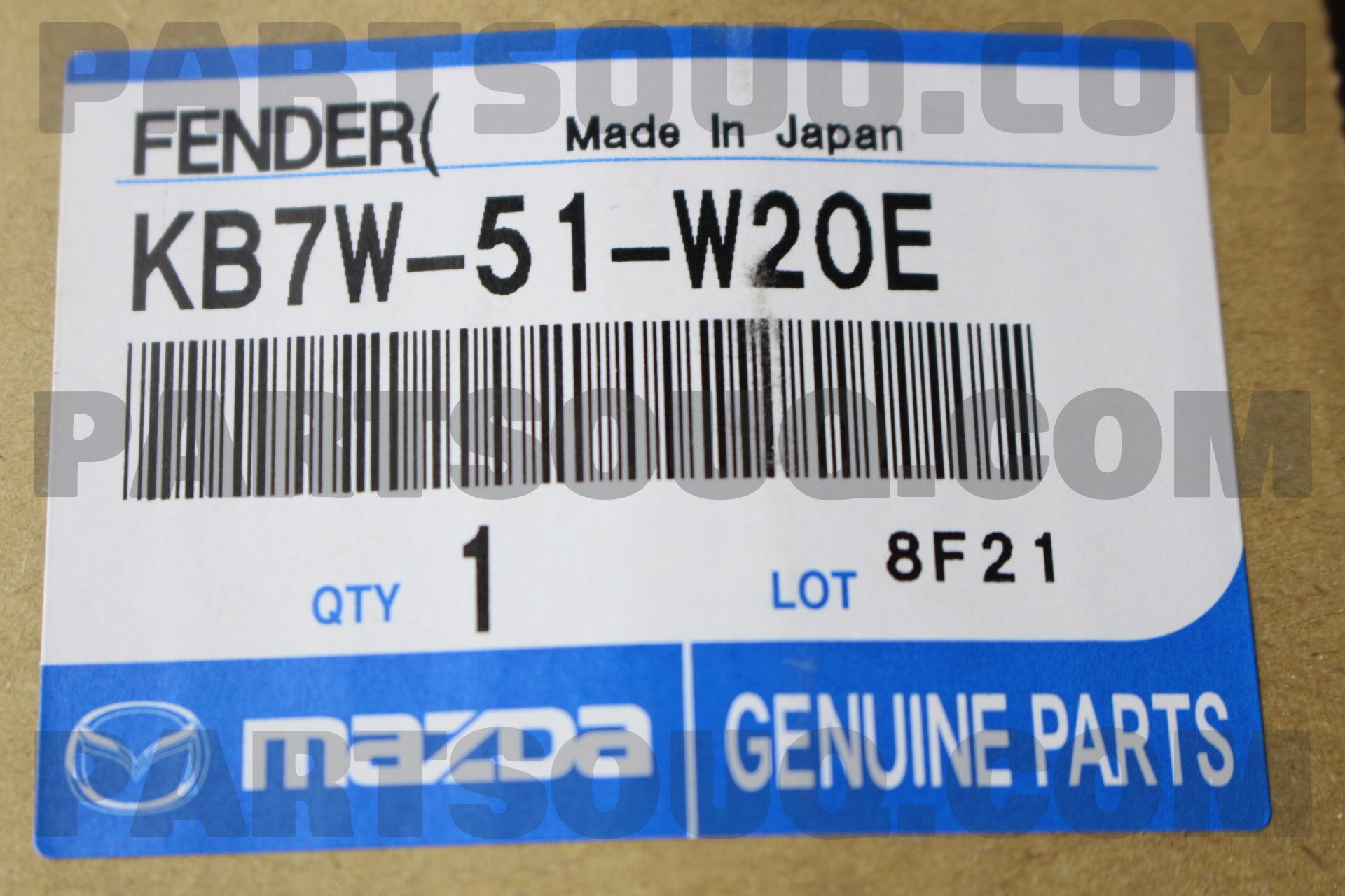 FENDER(R),OVER-FRT KB7W51W20E | Mazda Parts | PartSouq