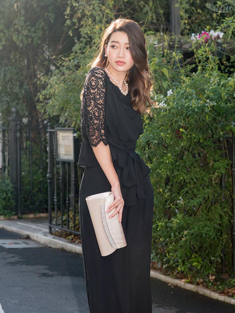 セットアップパンツドレス(ブラック)SR3-295BL-L | パーティドレススタイル