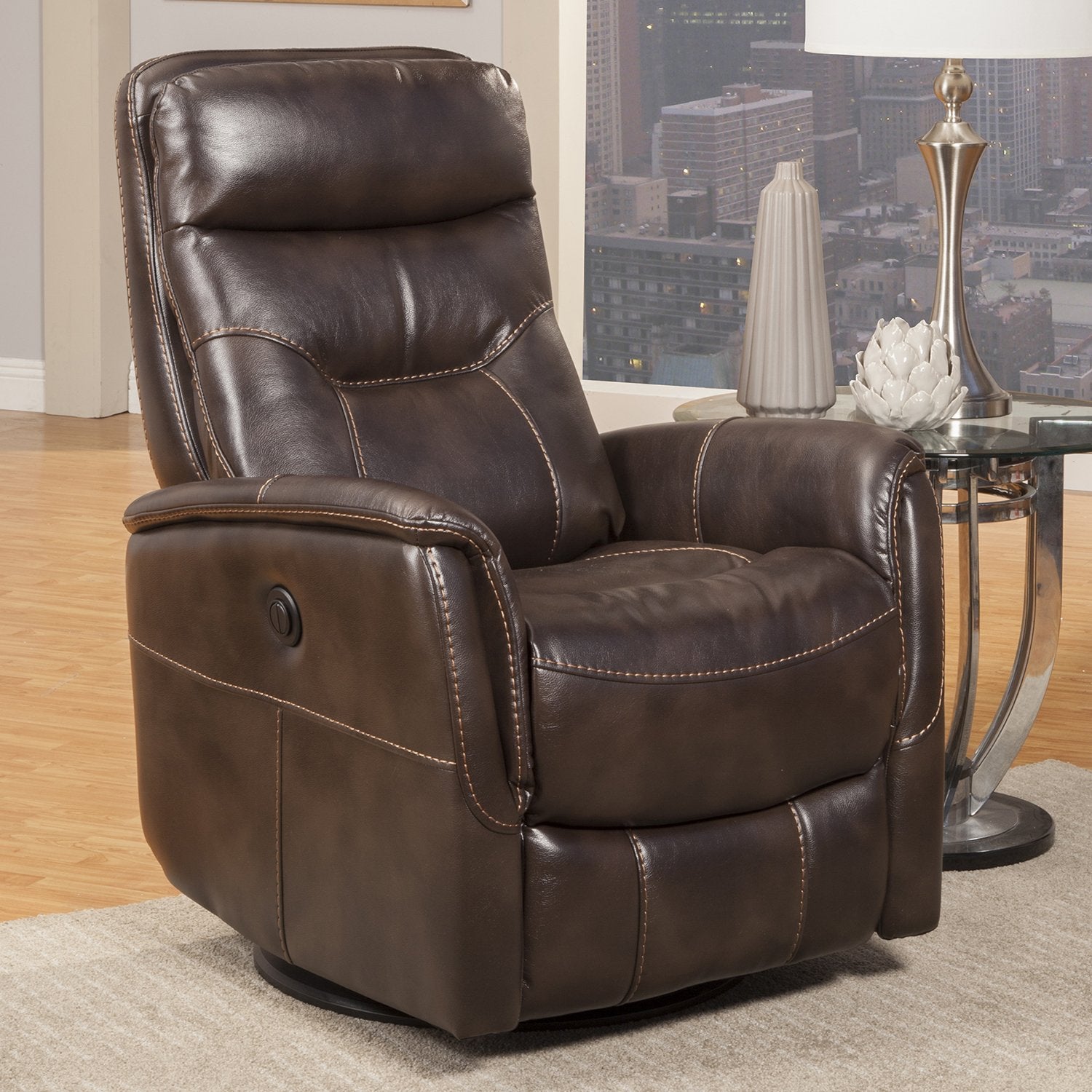 GEMINI - TRUFFLE Power Swivel Glider Recliner - Parker House Furniture