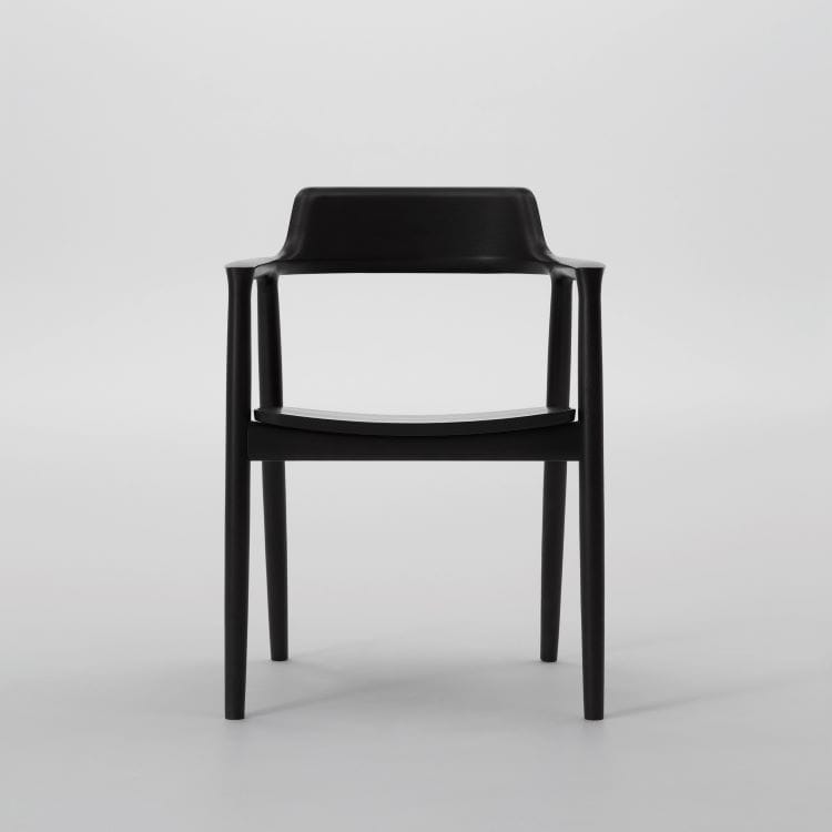 ヒロシマ アームチェア(板座 / オーク / ナチュラルブラック) | マルニ