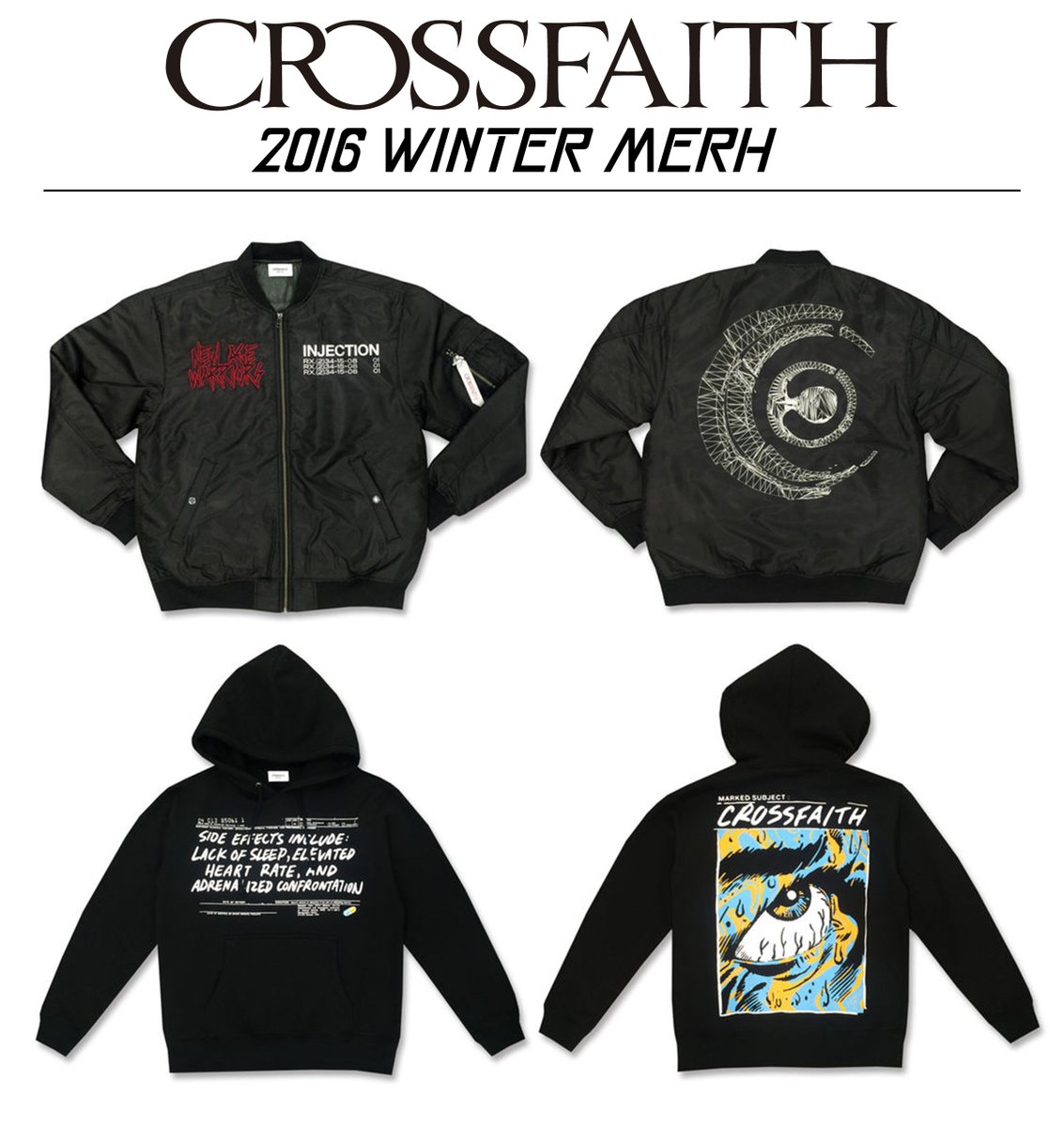 Crossfaith 2016 Winter Merch」として初のMA-1、そしてプルオーバー