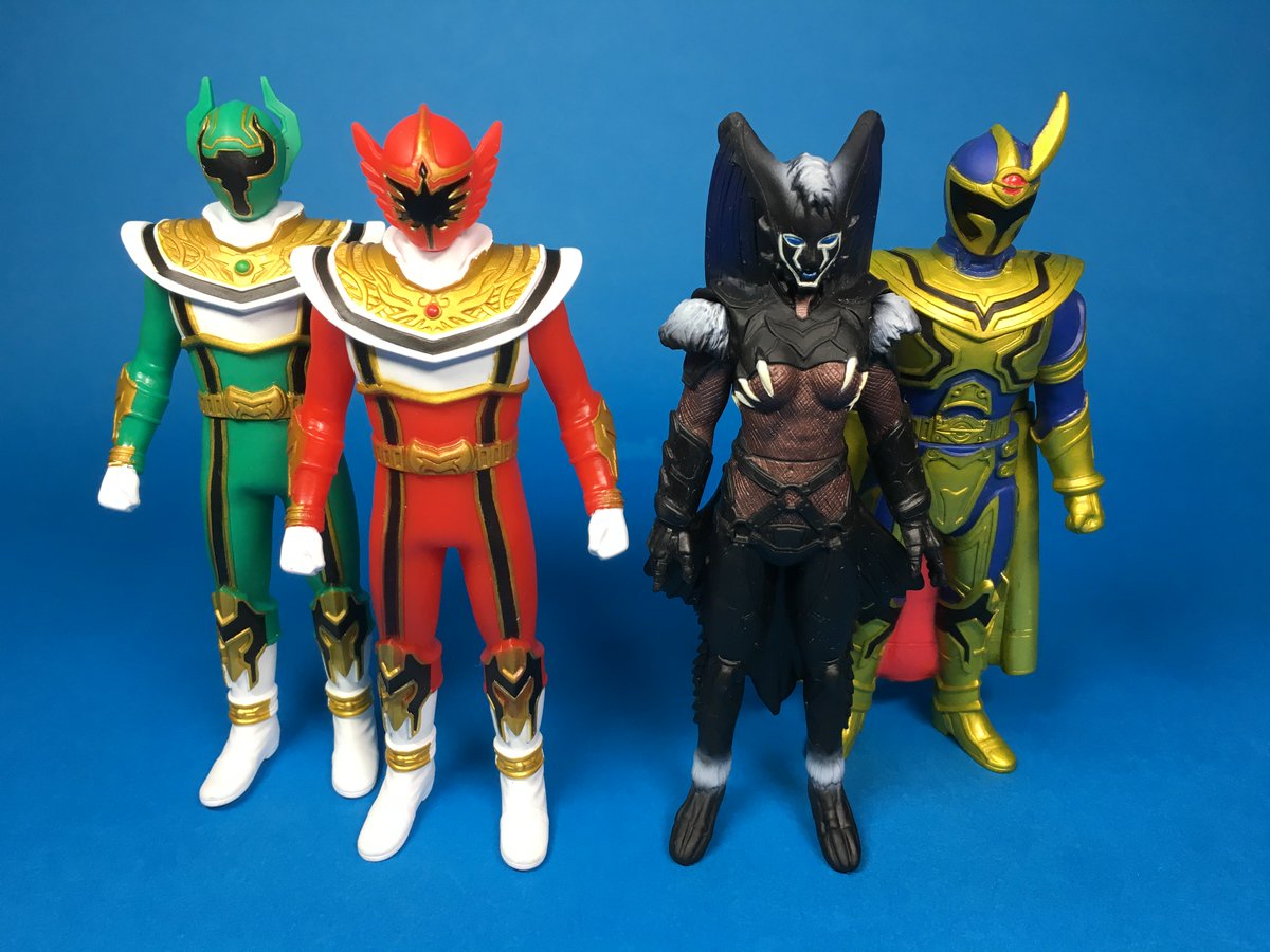 魔法戦隊マジレンジャー」ポピー製ソフビ「ツインセット」全4種8体の