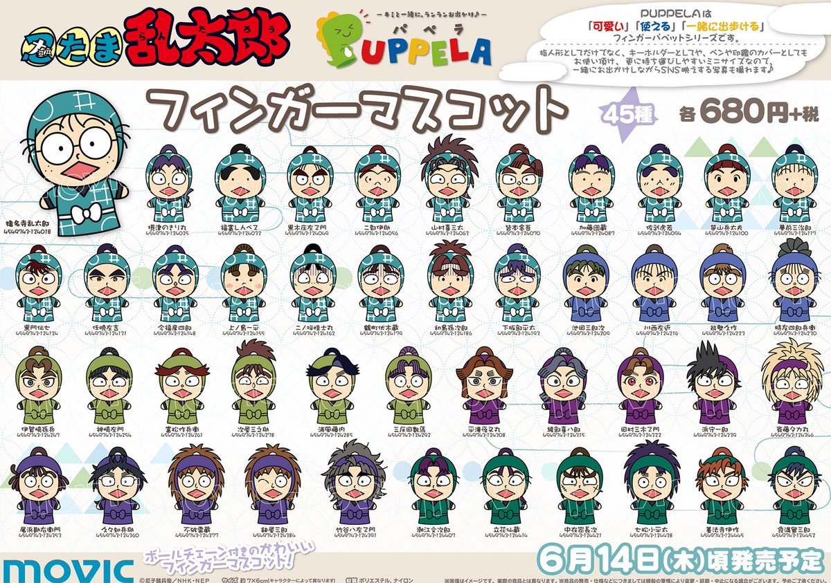 グッズ情報】『忍たま乱太郎 フィンガーマスコット パペラ(全45種