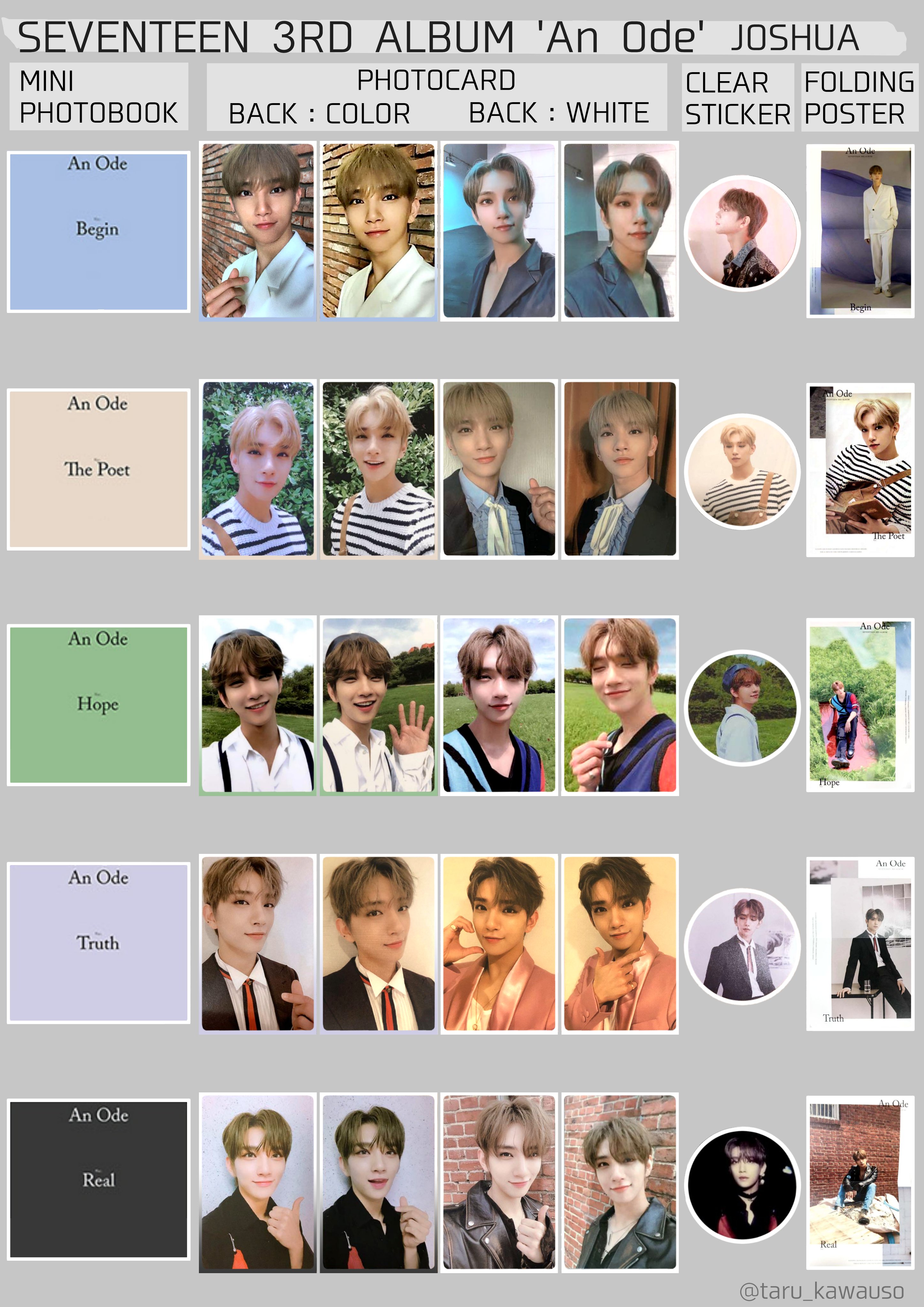 seventeen ジョシュア an ode トレカ まとめ コンプ seventeen