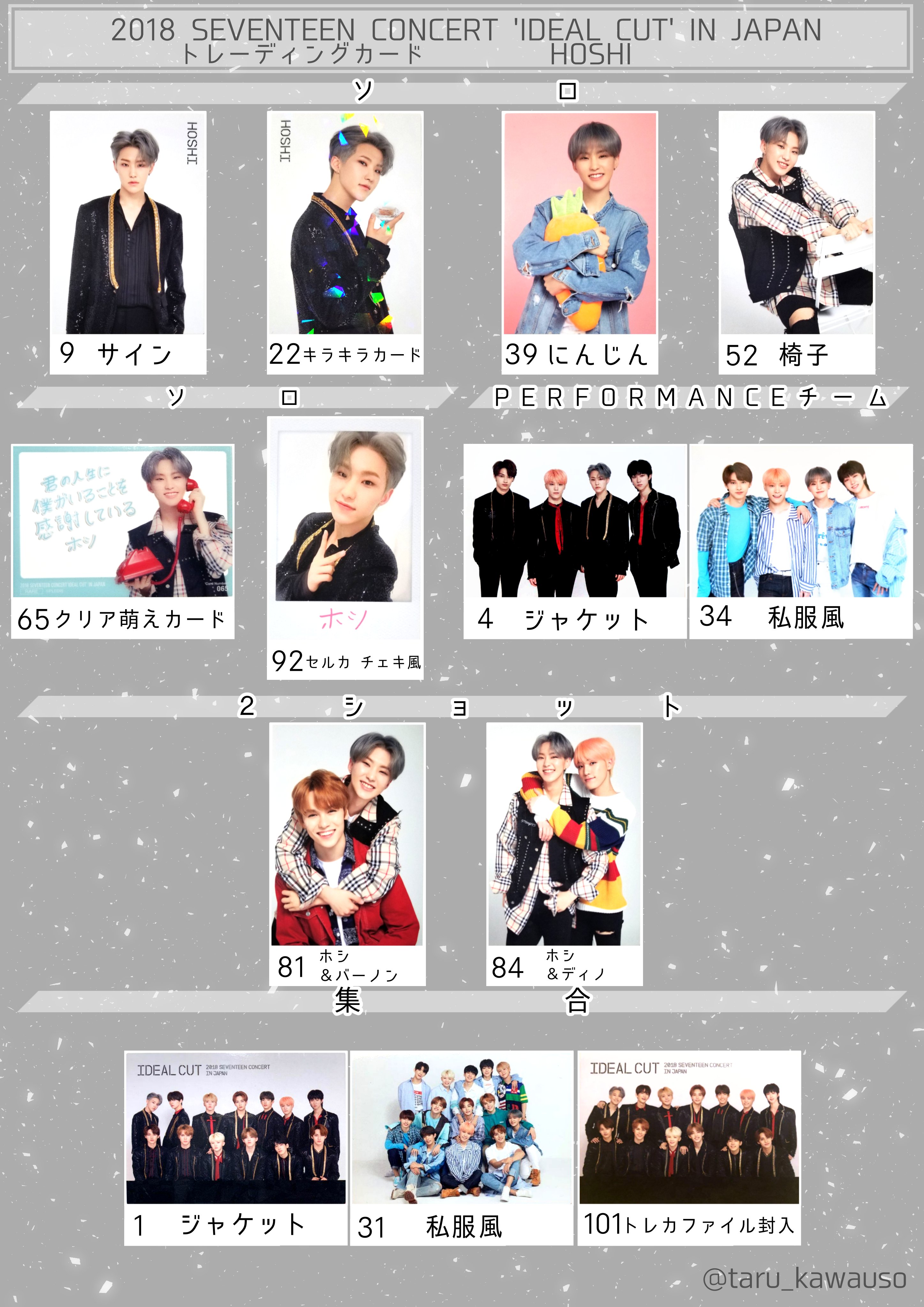 IDEAL CUT 2018 SEVENTEEN トレカコンプリート SEVENTEEN CONCERT 2018