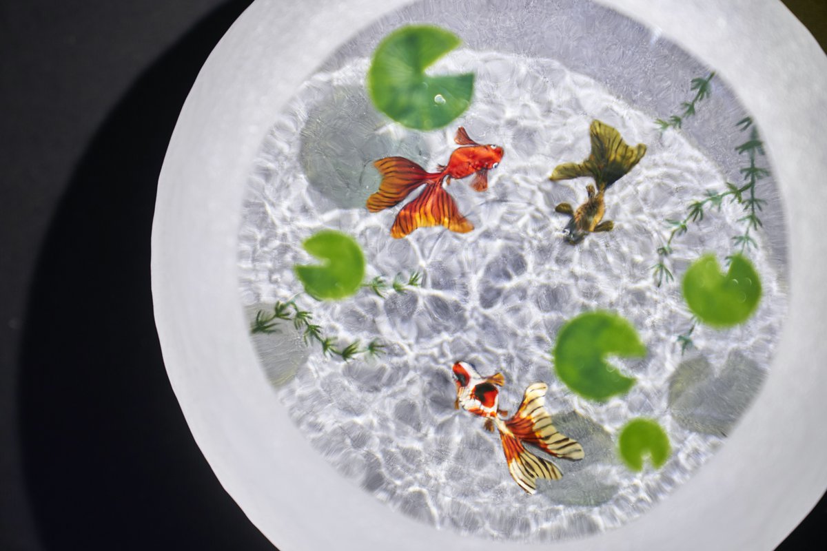 久保裕子さん作 ガラス お花 蝶々 鮎 水草 ペーパーウェイト 文鎮