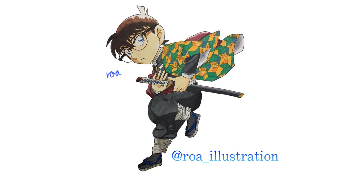 着せ替えコナンくん コナンくん×冨岡義勇 #名探偵コナン #江戸川コナン