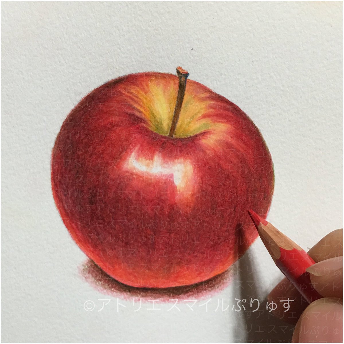 リンゴ #色鉛筆画 #色鉛筆 #色鉛筆アート #coloredpencil #pencils