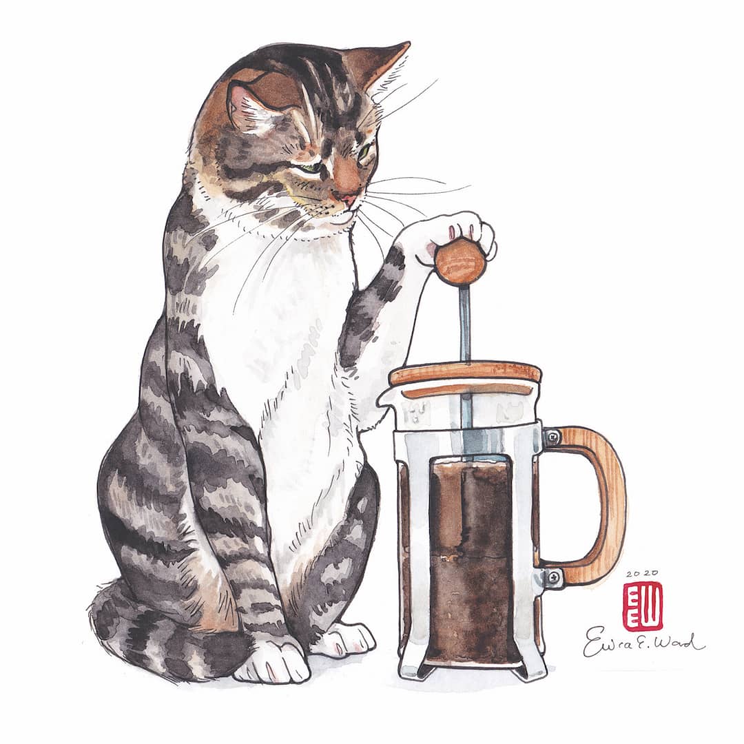 フレンチプレス」 @CLOUDS_APC とコラボした猫xコーヒープロジェックト