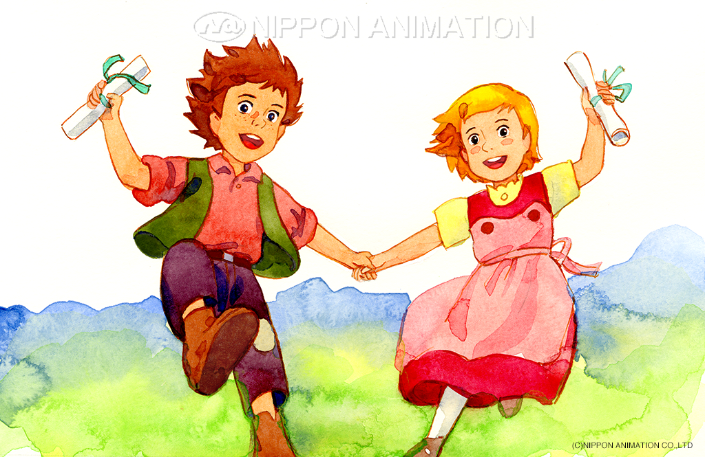 世界名作劇場『アルプス物語 わたしのアンネット』 水彩画 アンネット