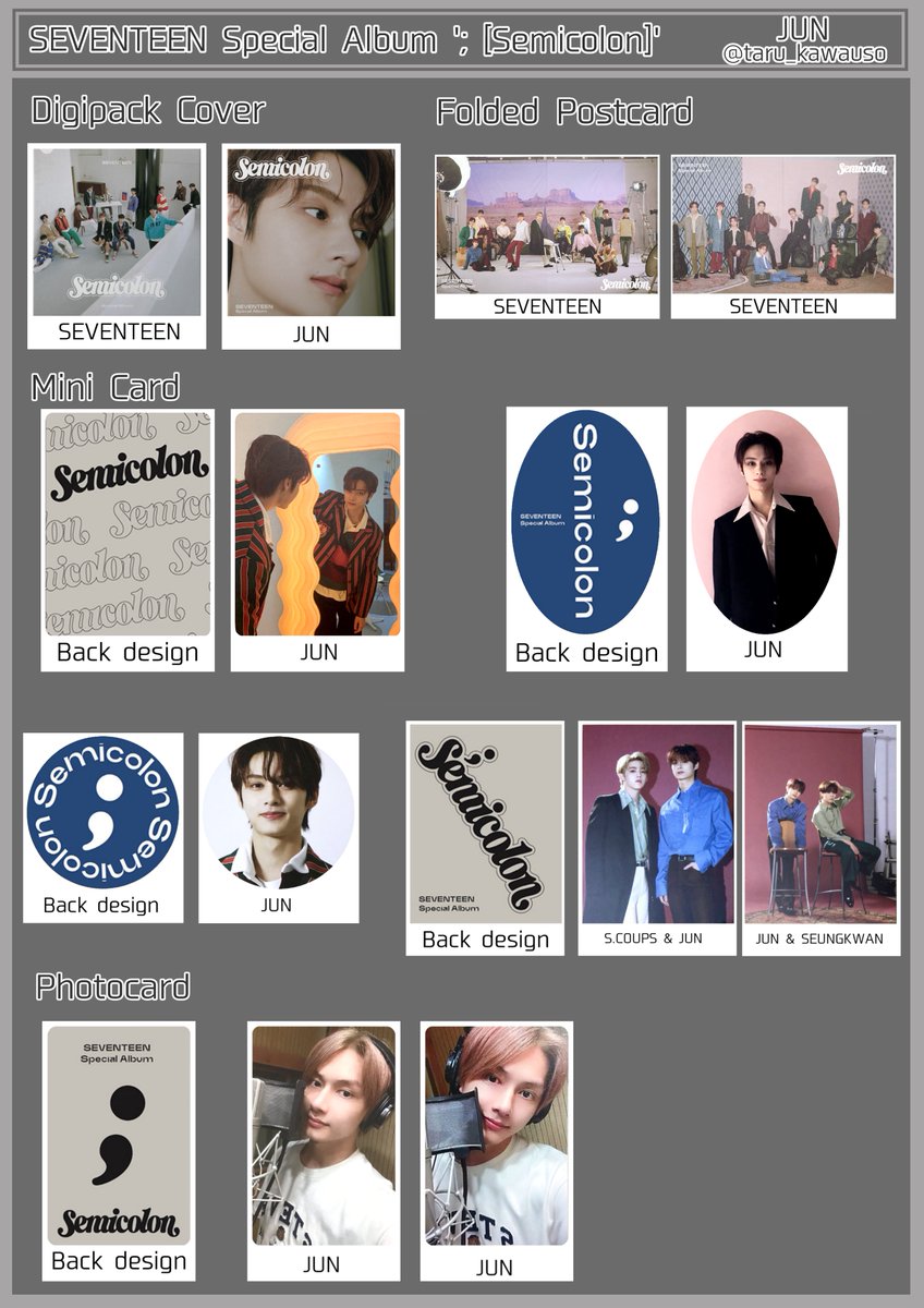 SEVENTEEN セブチ Special Album ； Semicolon セミコロン Photocard