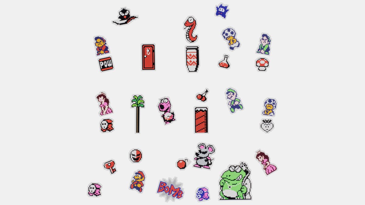 Nintendo TOKYOグッズ】「フレークシール」は、タイトルごとに全30種