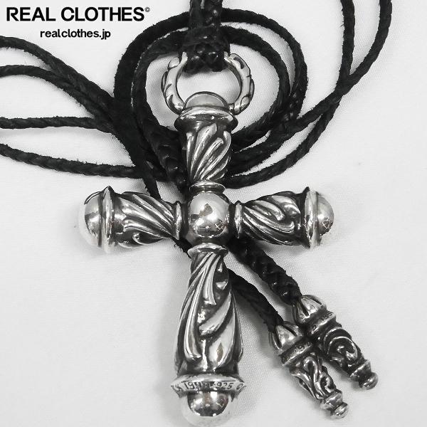 CHROME HEARTS/クロムハーツ カンパナクロスペンダント ラージw/レザー