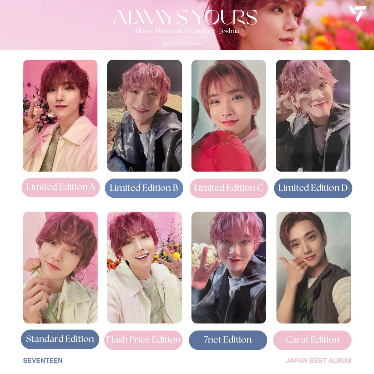 seventeen japan best album: always yours — joshua photocard