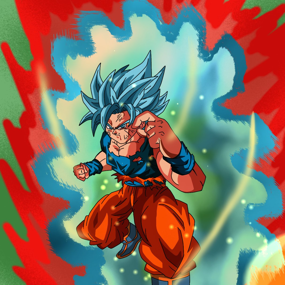 ドラゴンボール ウエハース W4-06 孫悟空 SSGSS 10倍界王拳