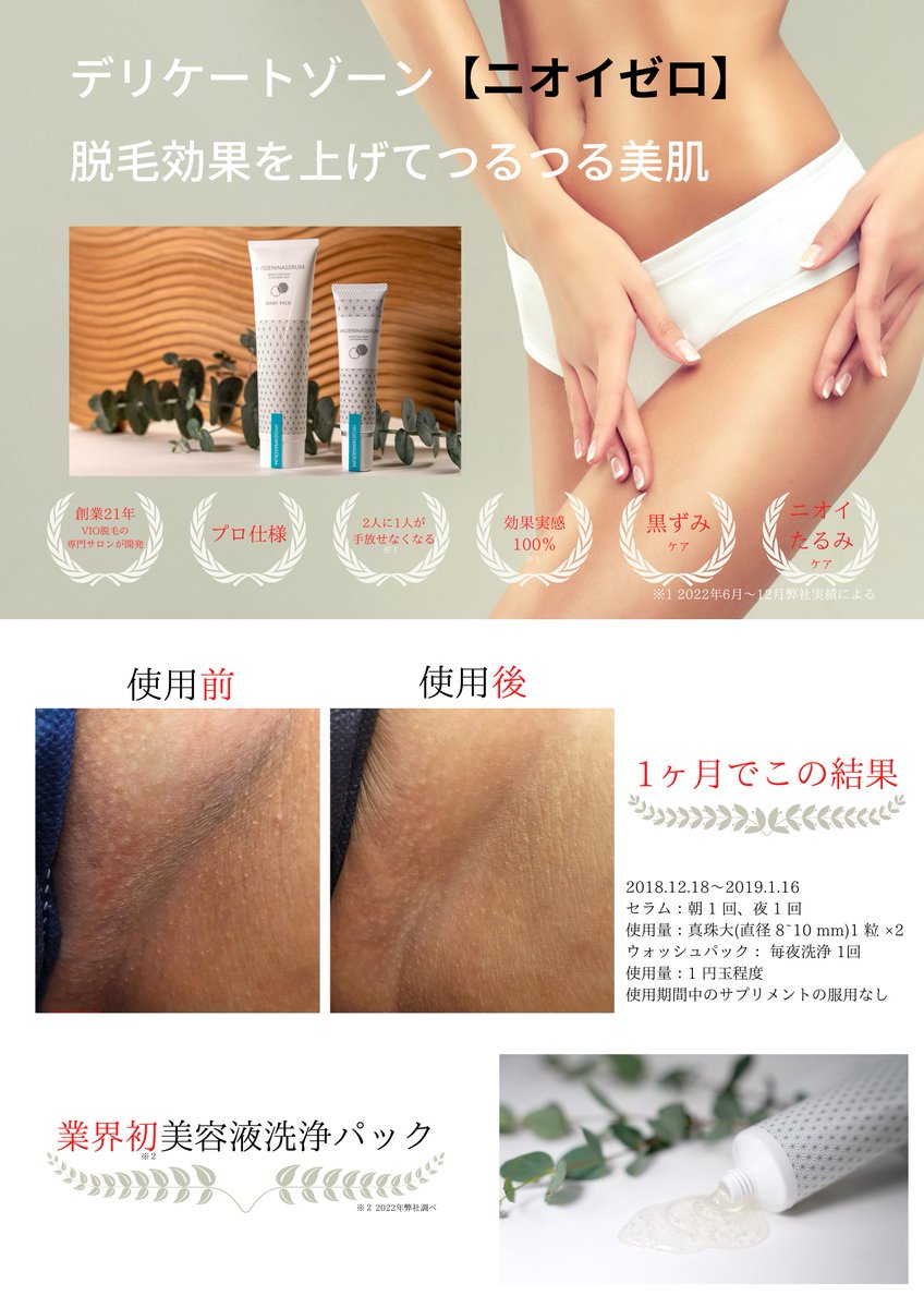 デリケートゾーンケアの研究企業 ハイジニーナセラム公式