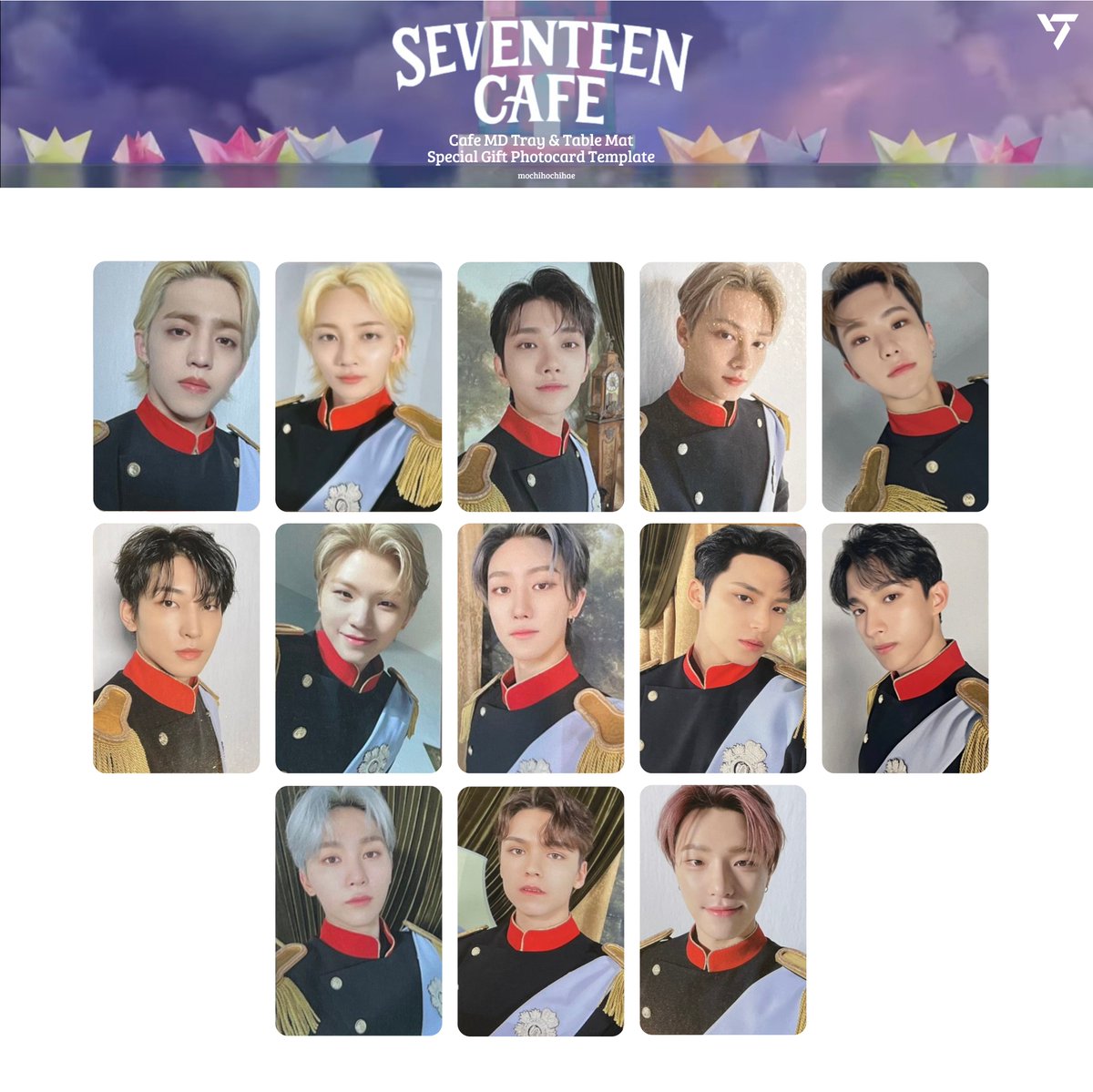 seventeen cafe in seoul — trading cards selfie + tray & table mat