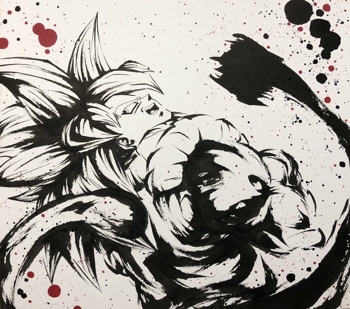 究極 #ドラゴンボール #ゴジータ4 #模写 #イラスト #墨絵