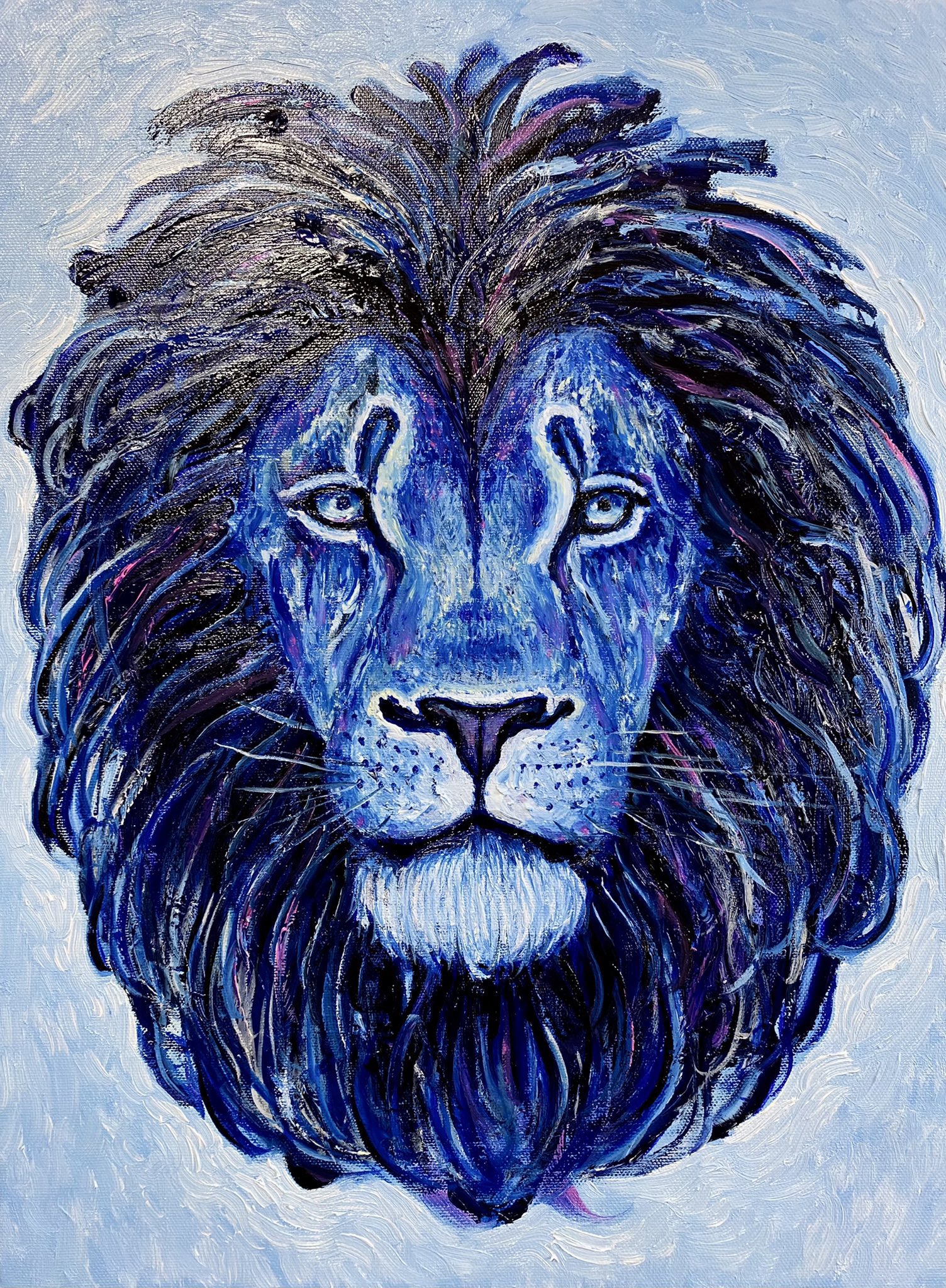 n*a様 ミニライオン 油彩画 ペイント聖矢 ミニライオン 油彩画 ペイント