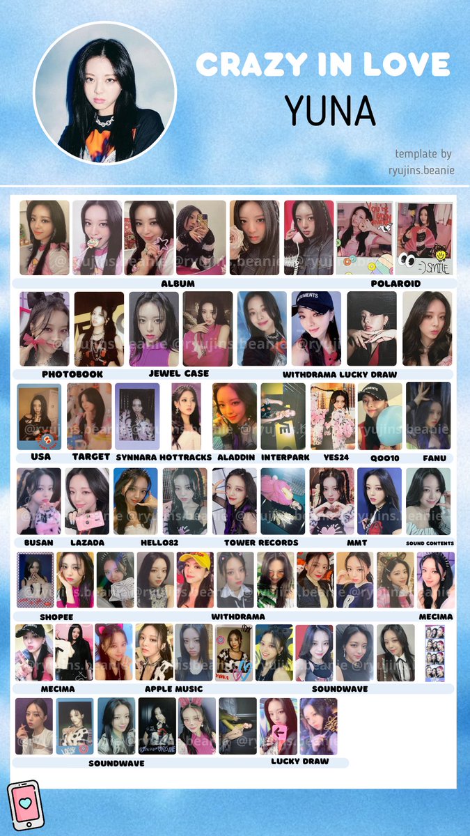 COMPLETE ITZY CRAZY IN LOVE ALBUM + POB PC TEMPLATE THREAD