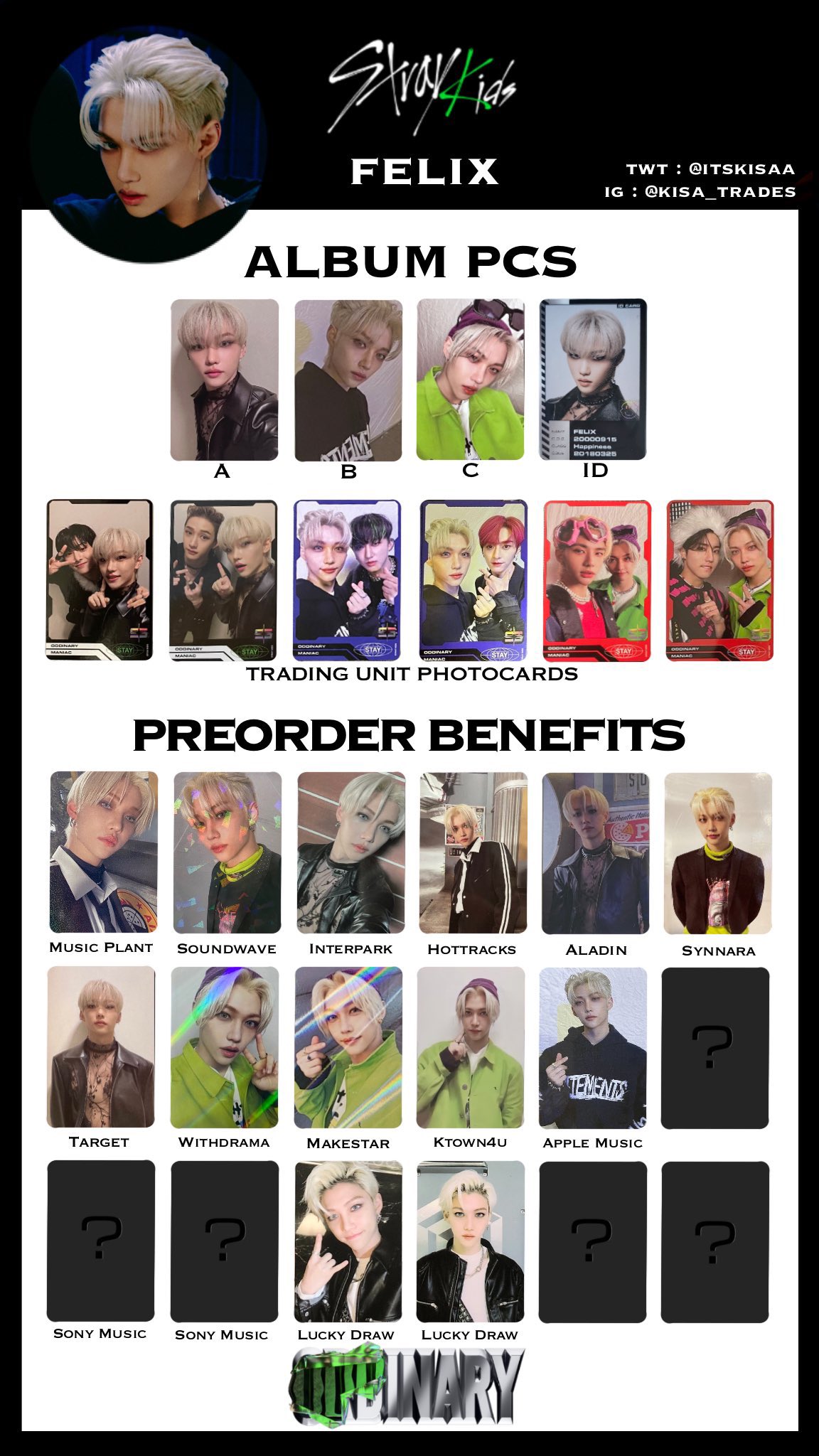 スキズ LEVANTER フィリックス アルバム トレカ セット Stray Kids