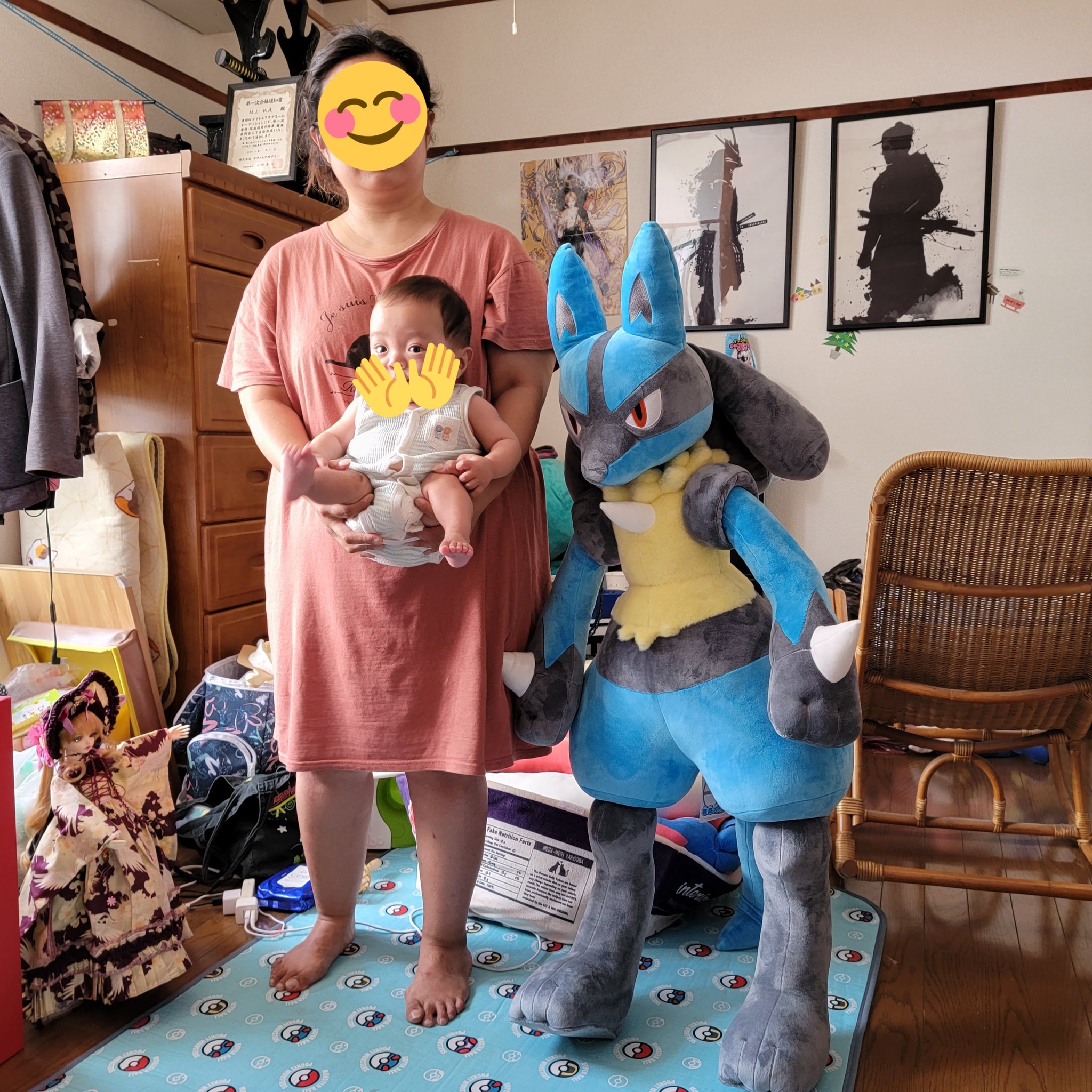 等身大 ルカリオぬいぐるみ タグ付き 等身大 ルカリオ ぬいぐるみ 受注生産