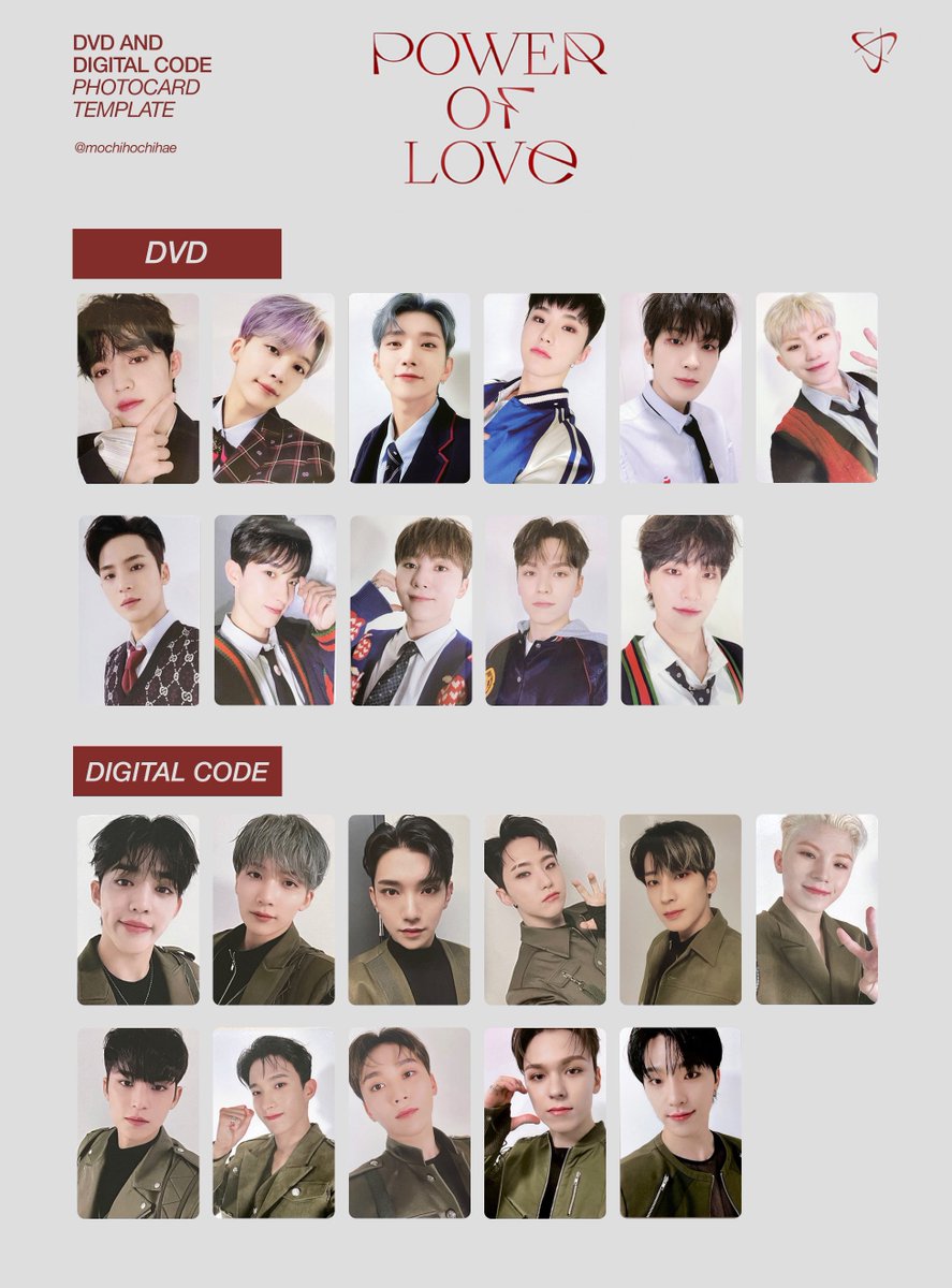 seventeen power of love — dvd & digital code photocard template
