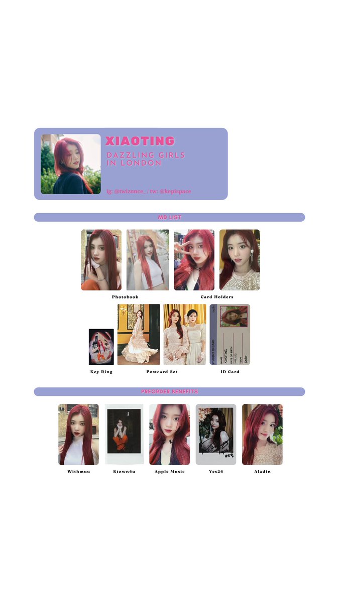 Kep1er ➝ DAZZLING GIRLS IN LONDON photocard template / wishlist