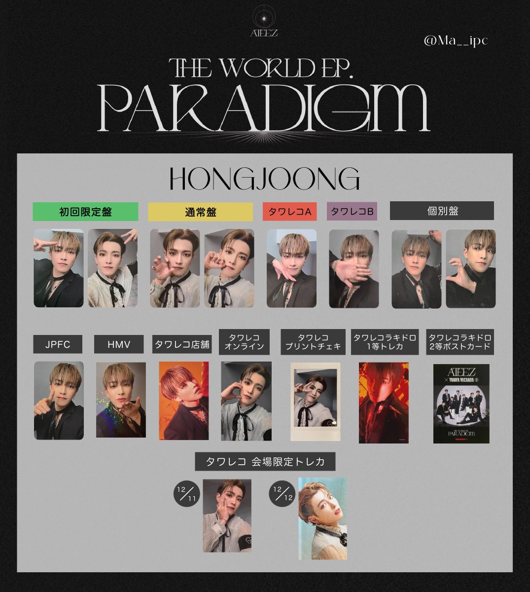 ATEEZ THE WORLD EP.PARADIGM トレカ一覧 🤍メンバー別一覧 【追加