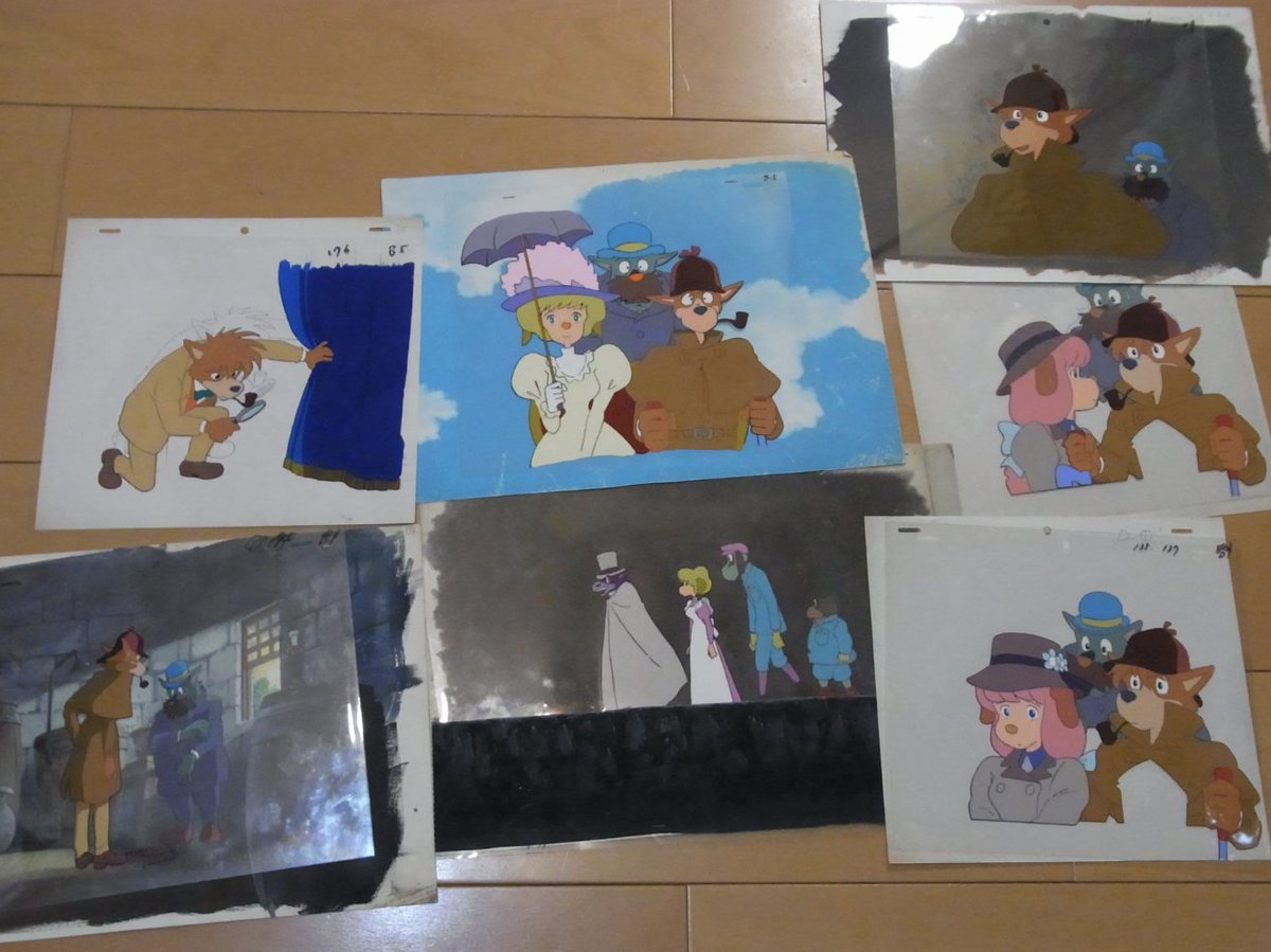 h*m様 名探偵ホームズ セル画 2枚 名探偵ホームズ ホームズとワトソン