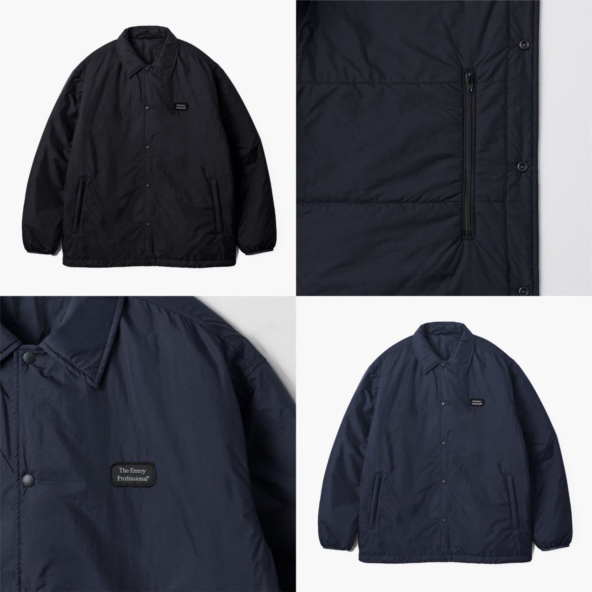 ENNOY『PADDED NYLON COACH JACKET』のWEB抽選販売は11月17日（月）12