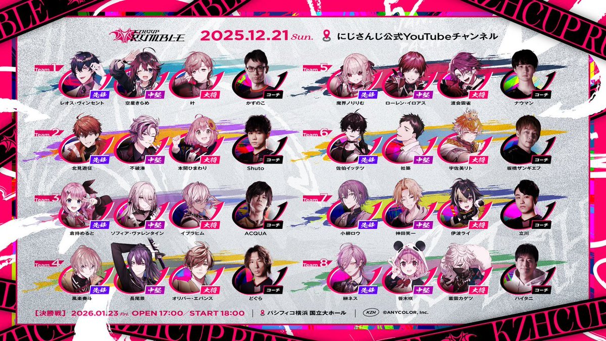 葛葉さん主催「にじさんじ」のスト6大会「KZHCUP RUMBLE」が開催決定