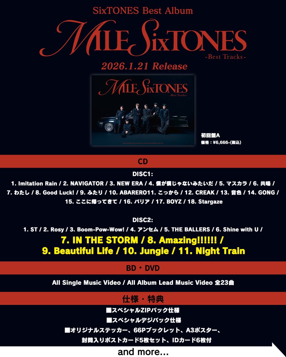 Best Album 「MILESixTONES -Best Tracks-」 2026.1.21 Release