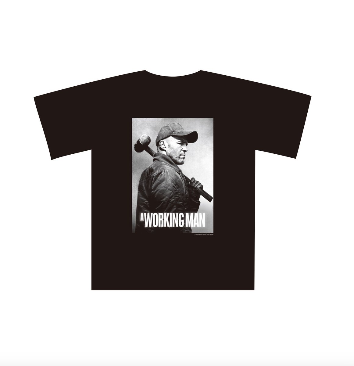 正面のワンポイントにも注目🚧 「背中で語る！現場ステイサムTシャツ