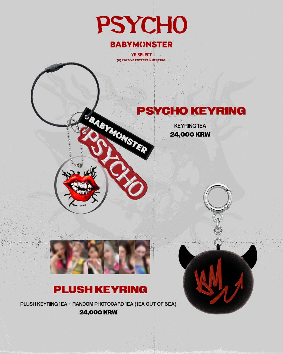 BABYMONSTER PSYCHO M フーディー キーホルダー・ステッカー付