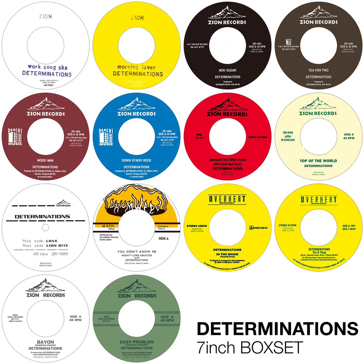 遂に！ DETERMINATIONSの7inch（全14枚）をカラービニールでBOXSETで