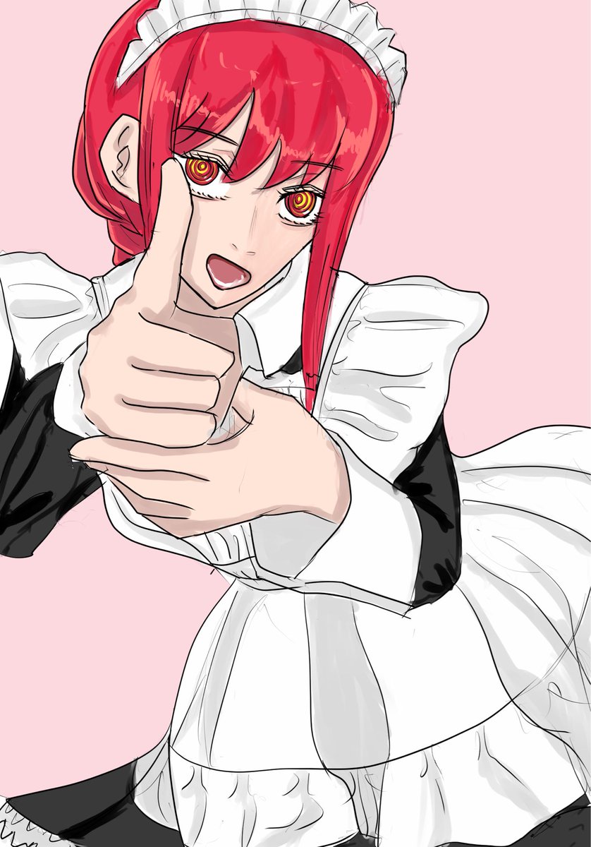 し*ぃ様 チェンソーマン 手描きイラスト ファンアート レゼ マキマ