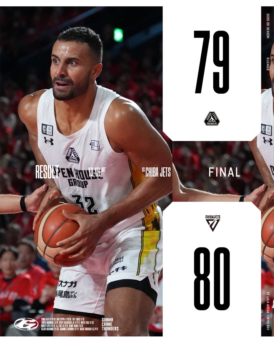 ⚡️試合レポート⚡️ 10/18(土) #群馬クレインサンダーズ 79-80 #千葉