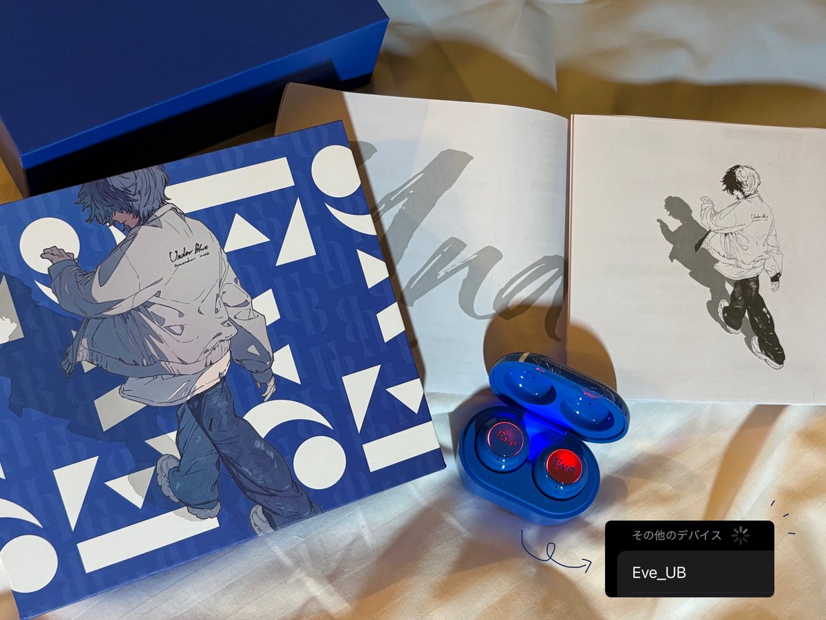 UBイヤホン開封の儀🎧 ・まず説明書にもキービジュイラストとUnder