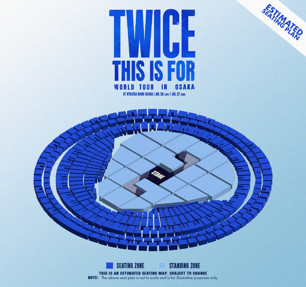 TWICEライブの座席W会員で当選したんだけど飛ばされたな… アリーナ席の