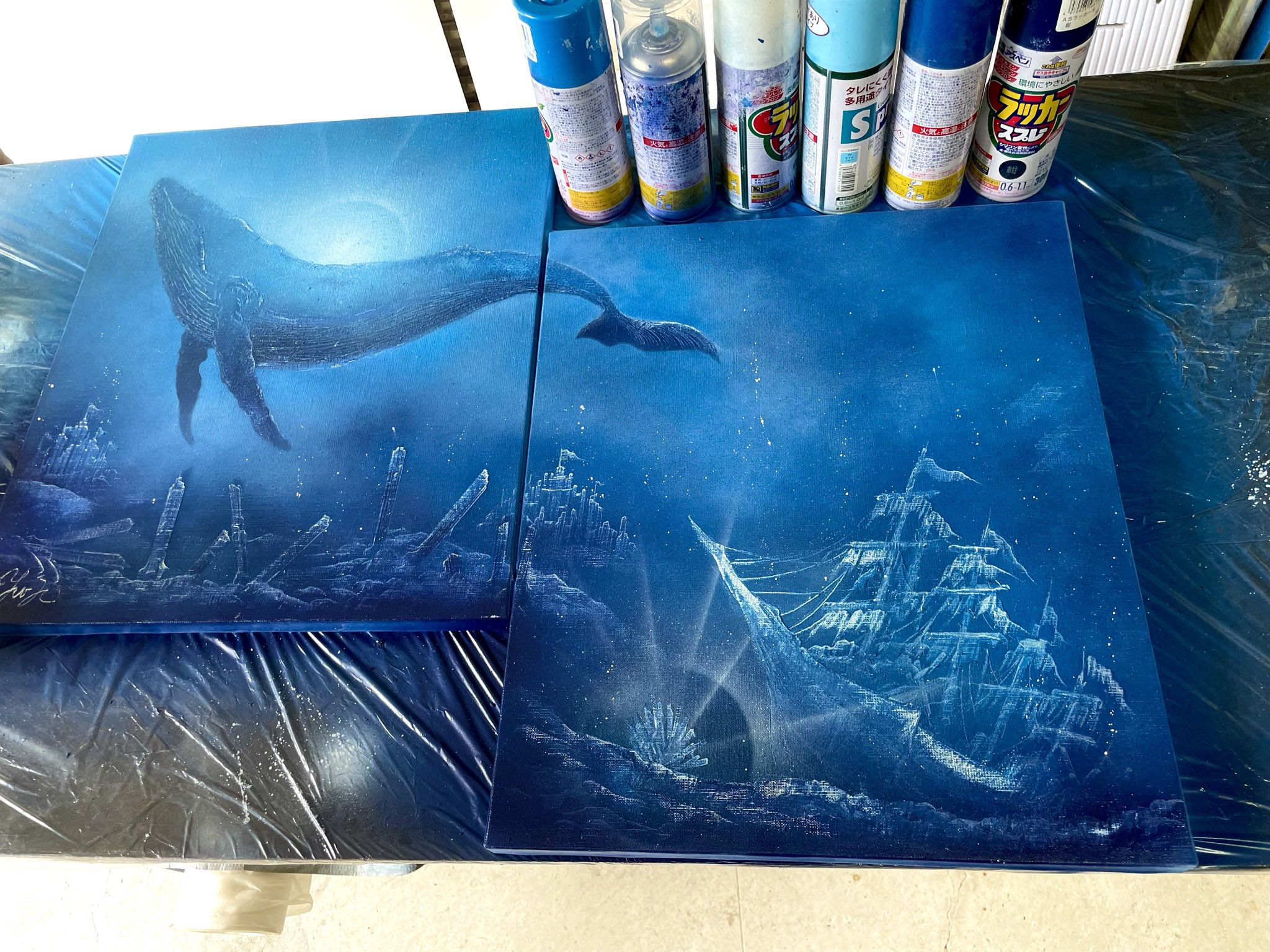 スプレーアートで描いた海です スプレーアートで描いた海です In All