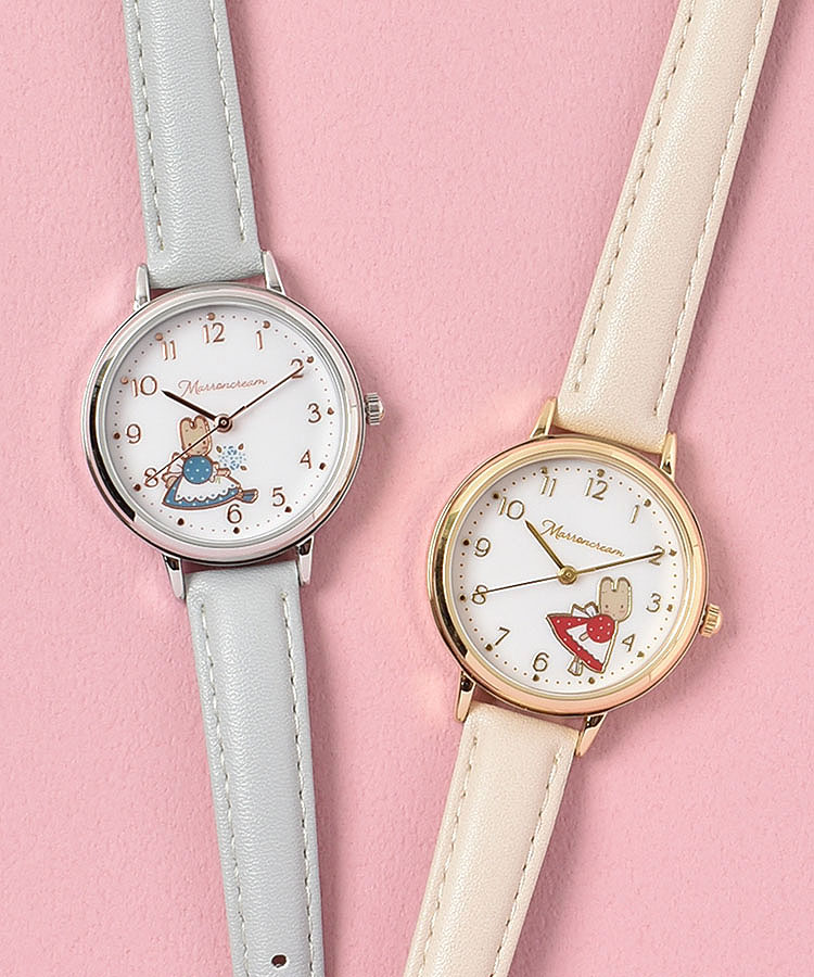 🩷ブルーブルーエ×マロンクリーム🩷 腕時計はピンクとブルーの大人