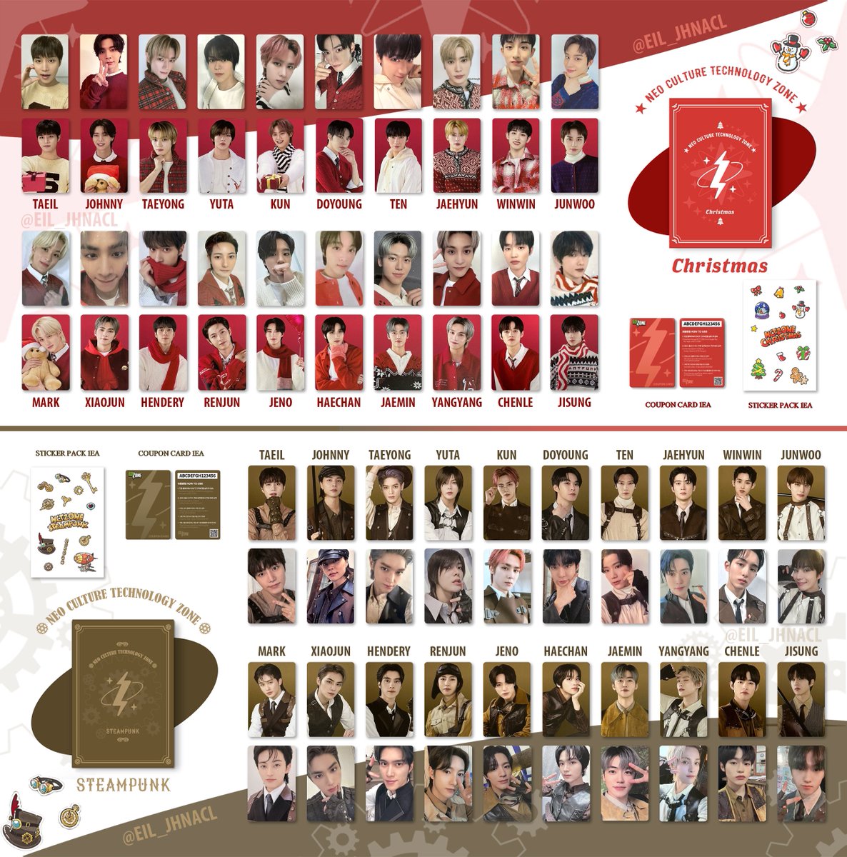NCT ZONE COUPON PACK Steampunk & Christmas Photocard templates