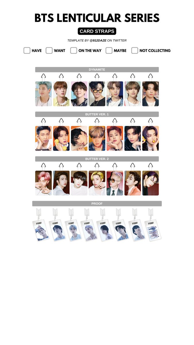 BTS MERCHANDISE MD PC PHOTOCARDS WISHLIST WL TEMPLATES