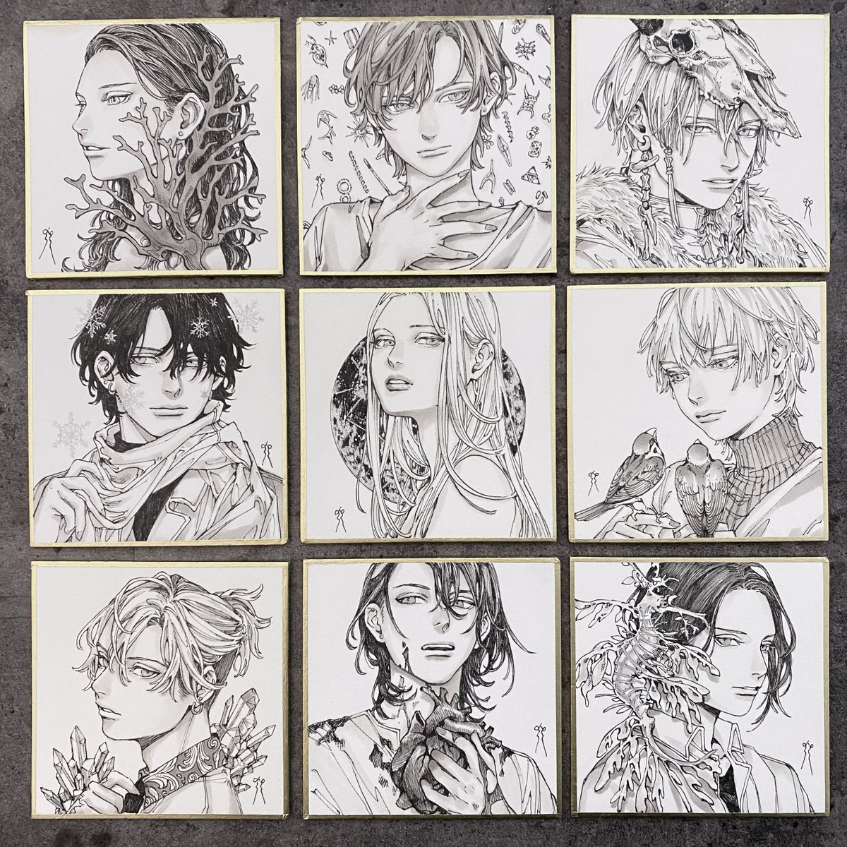 孳々オリジナルインクで描いた特装版の豆色紙(原画) 明日のコミティア