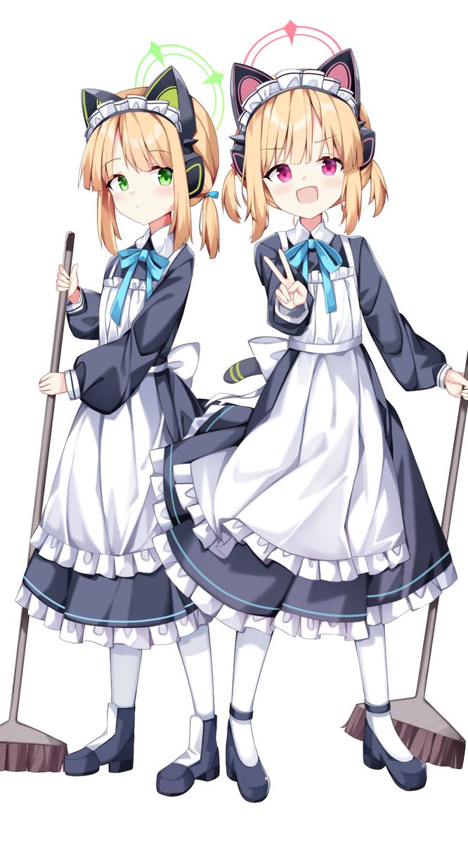 ブルアカ「メイドモモイとメイドミドリ #ブルアカ 」|さばな@skeb募集