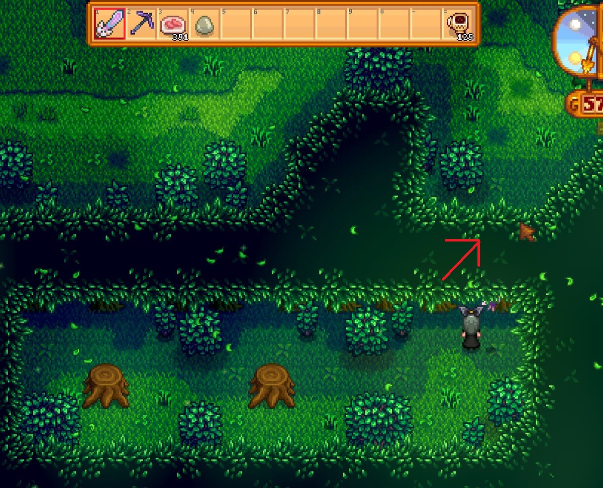 StardewValley 初心者さん向け 秘密の森の下への行き方 下にも切り株