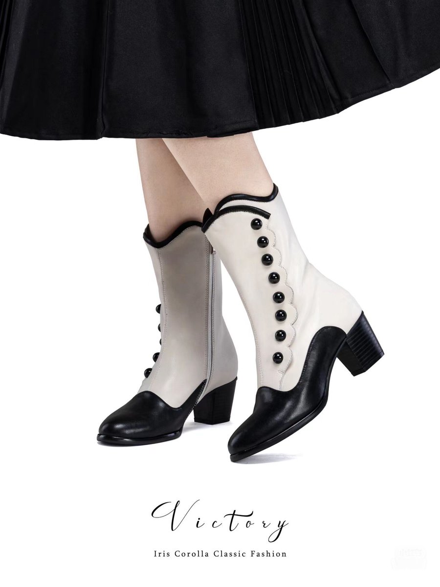 フランスアンティーク希少！ヴィクトリアンウェディングレザーボタンブーツ白